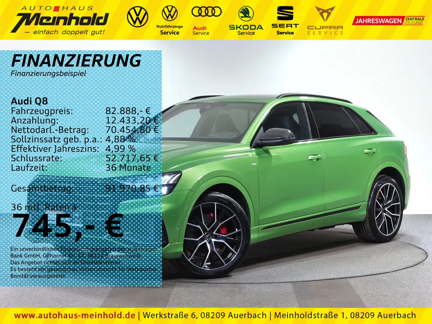 Audi Q8 50 TDI quattro Competition Plus, 22", Standh, Grün - 1