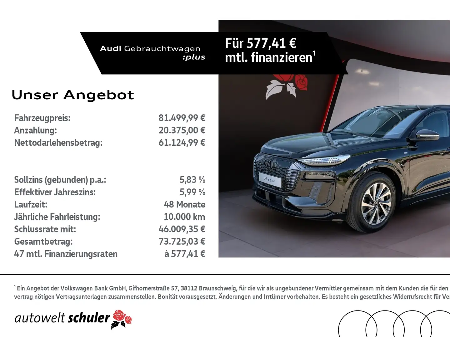 Audi Q6 e-tron quattro S-line AHK B&O TechPlus MMIPro Schwarz - 1