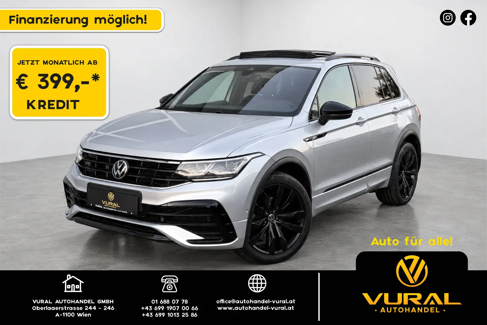 Volkswagen Tiguan 2.0TDI DSG R-Line 4Motion | PANORAMA | LEDER | ACC | Grau - 1