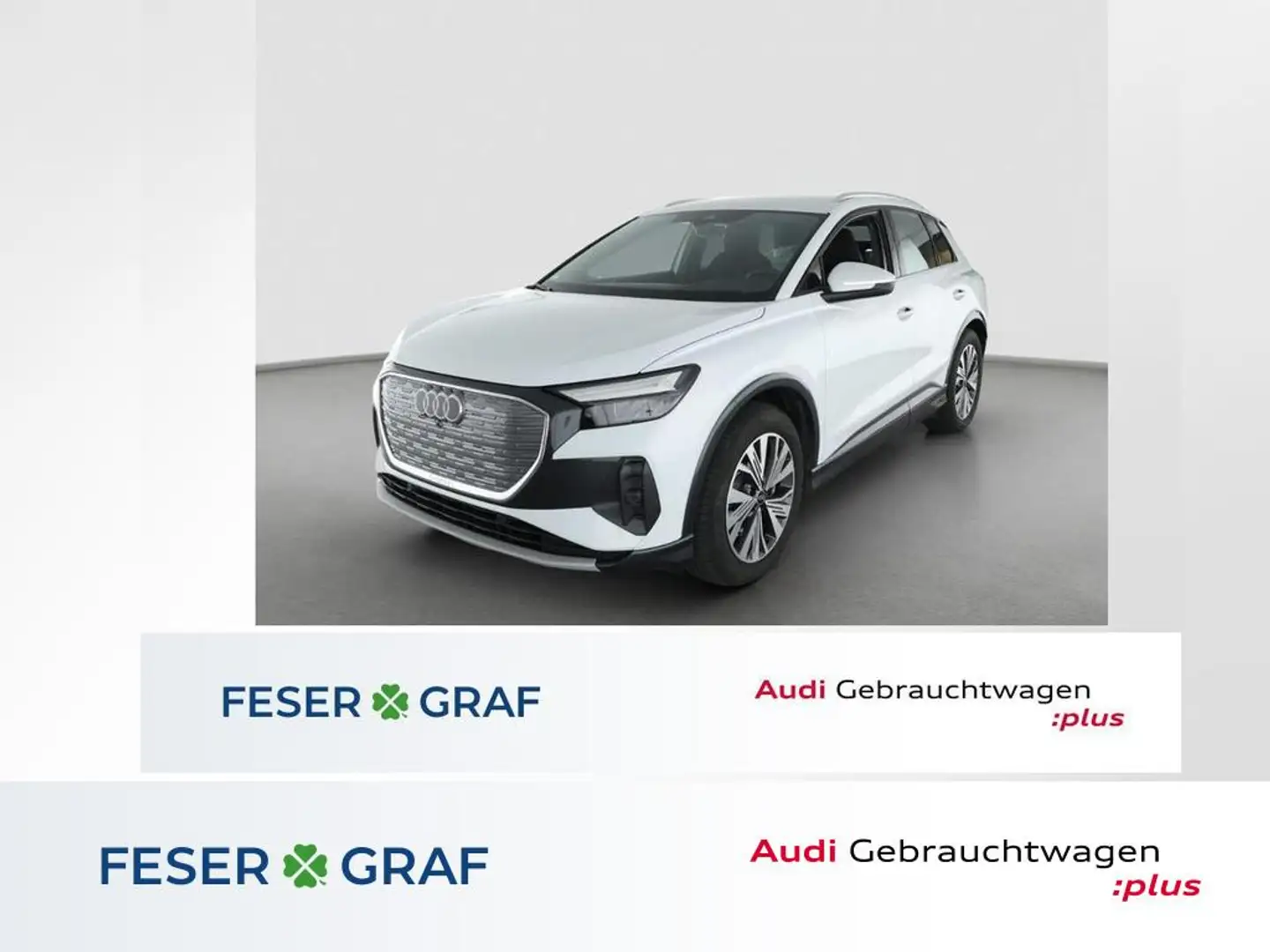 Audi Q4 e-tron 55 e-tron qu. LED/Navi/HuD/AHK/ACC/R-Kamera/19 Zol Weiß - 1