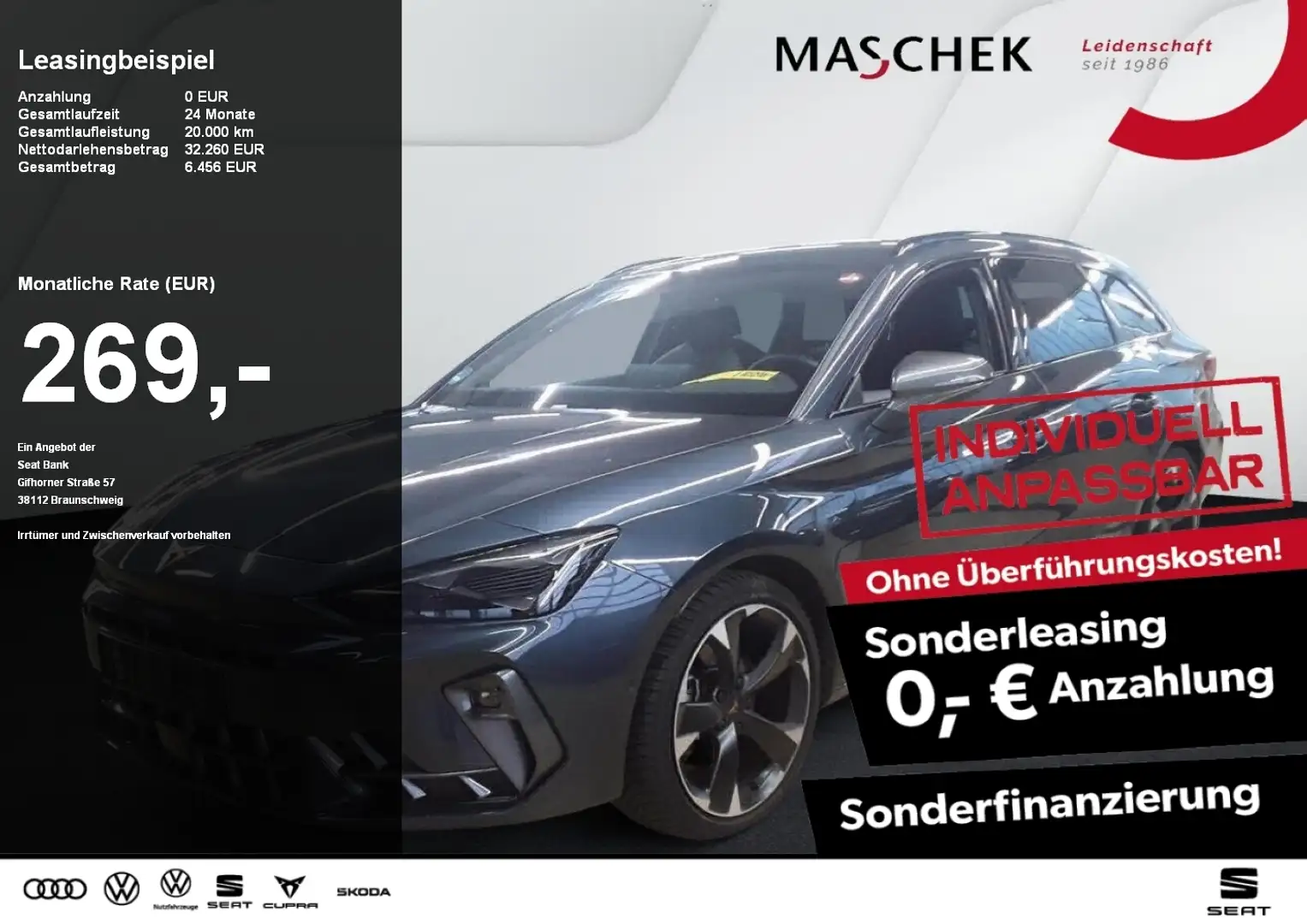 CUPRA Leon ST 2.0 TDI Navi AHK Sitzh. ACC RearView Grau - 1