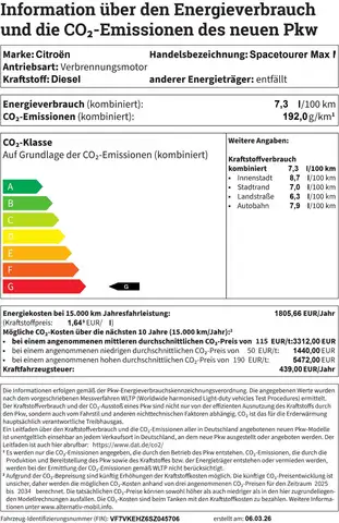 Citroen Spacetourer Spacetourer Max M HDi180 Autom 8Sitze Standheizung AHK Pano