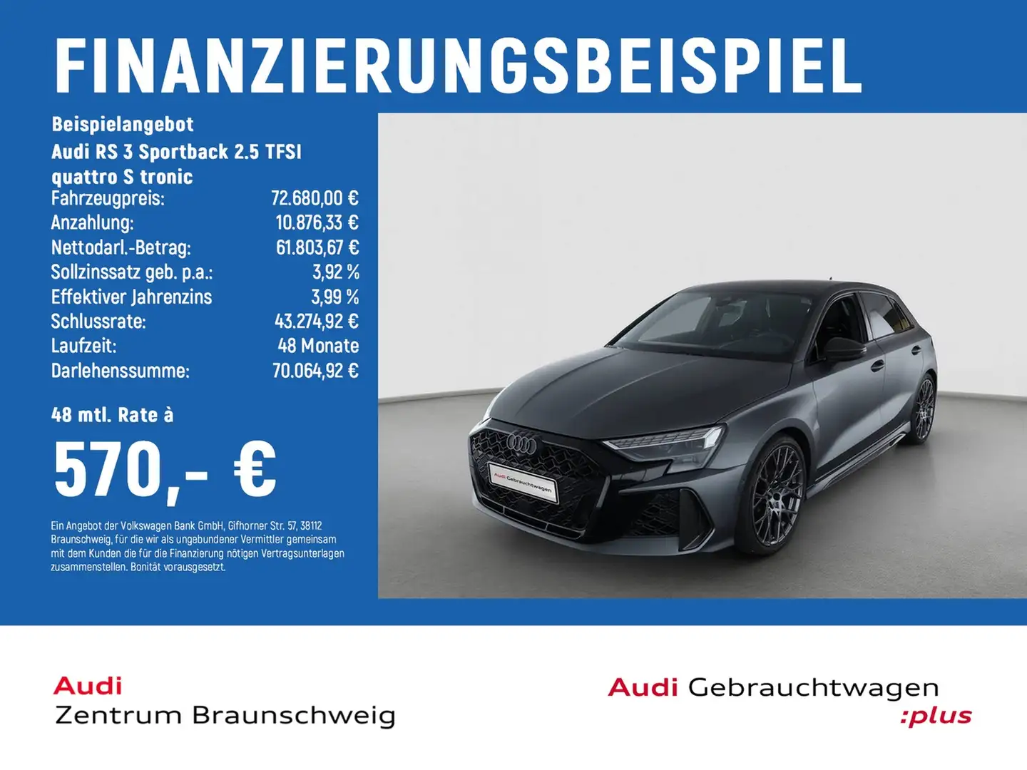 Audi RS3 RS 3 Sportback 2.5 TFSI quattro S tronic MATRIX... Grau - 2