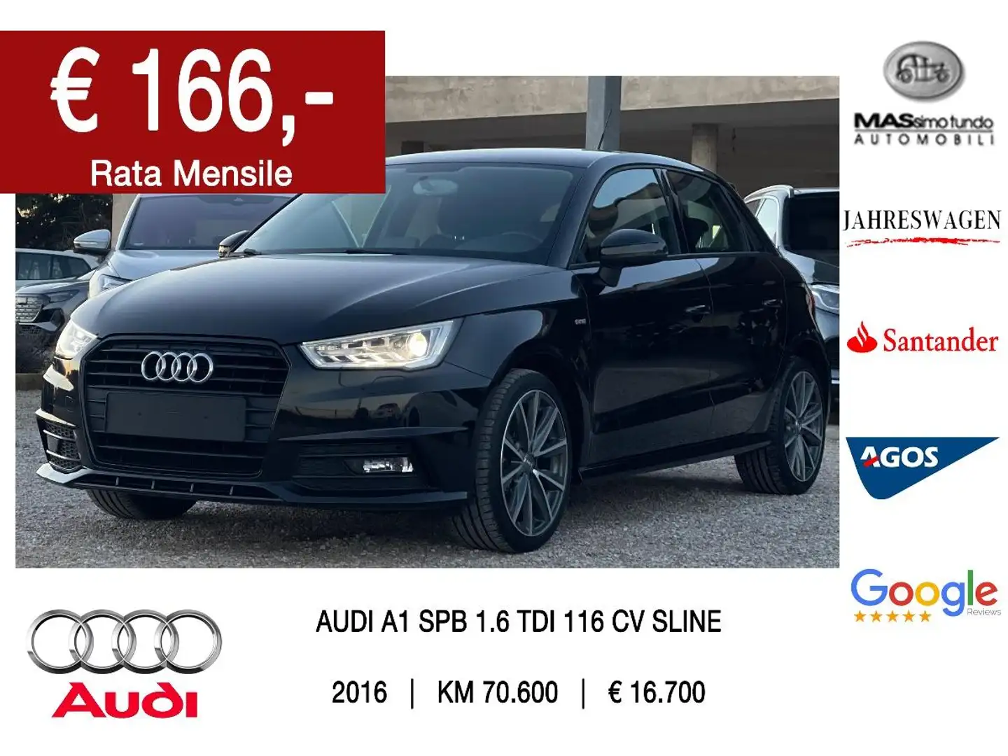 Audi A1 1.6 TDI 116 CV Sport Nero - 1