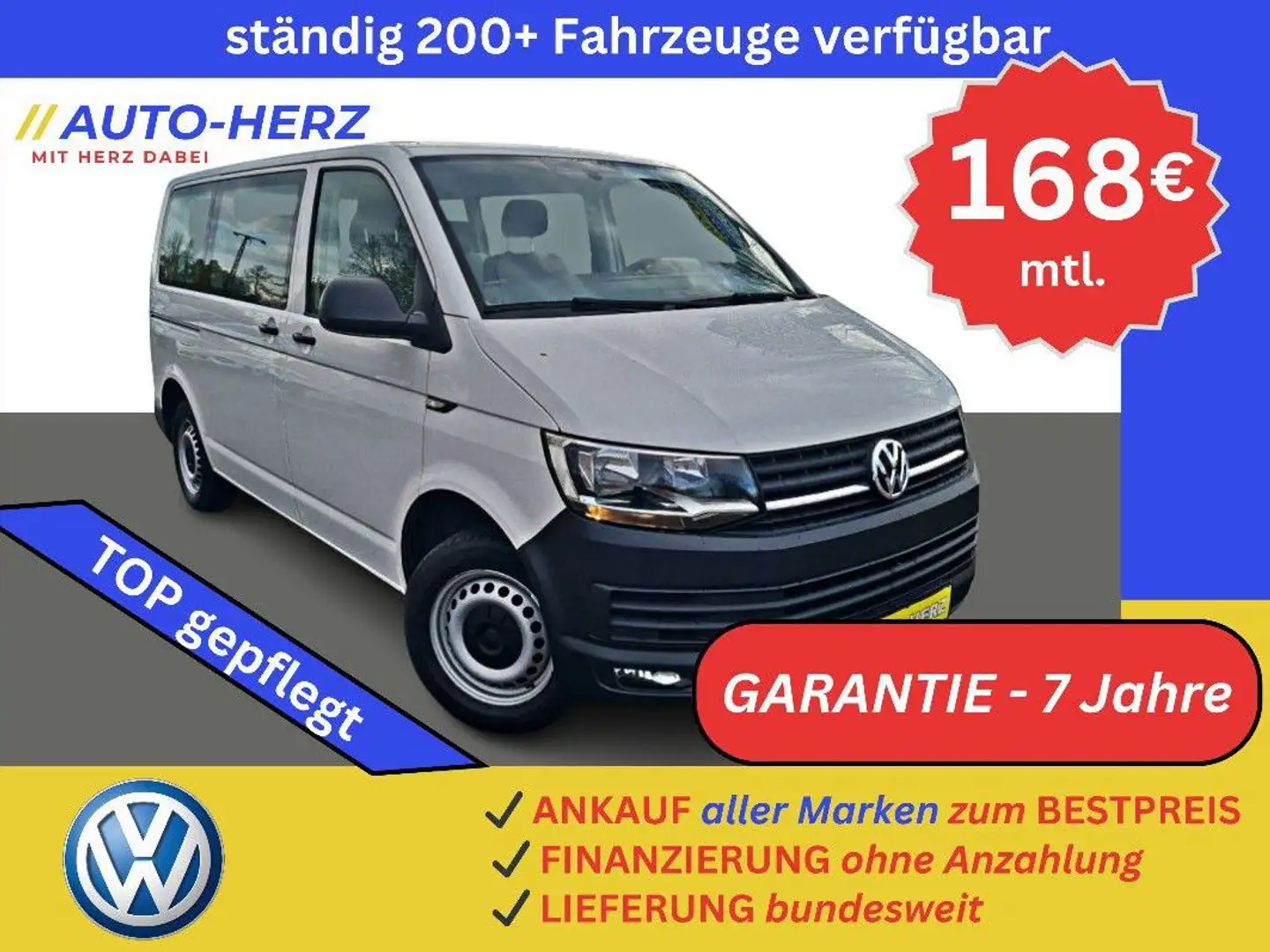 Volkswagen T6 Kombi BUS *1.HAND-KLIMA-8 SITZPLÄTZE* Blanc - 1