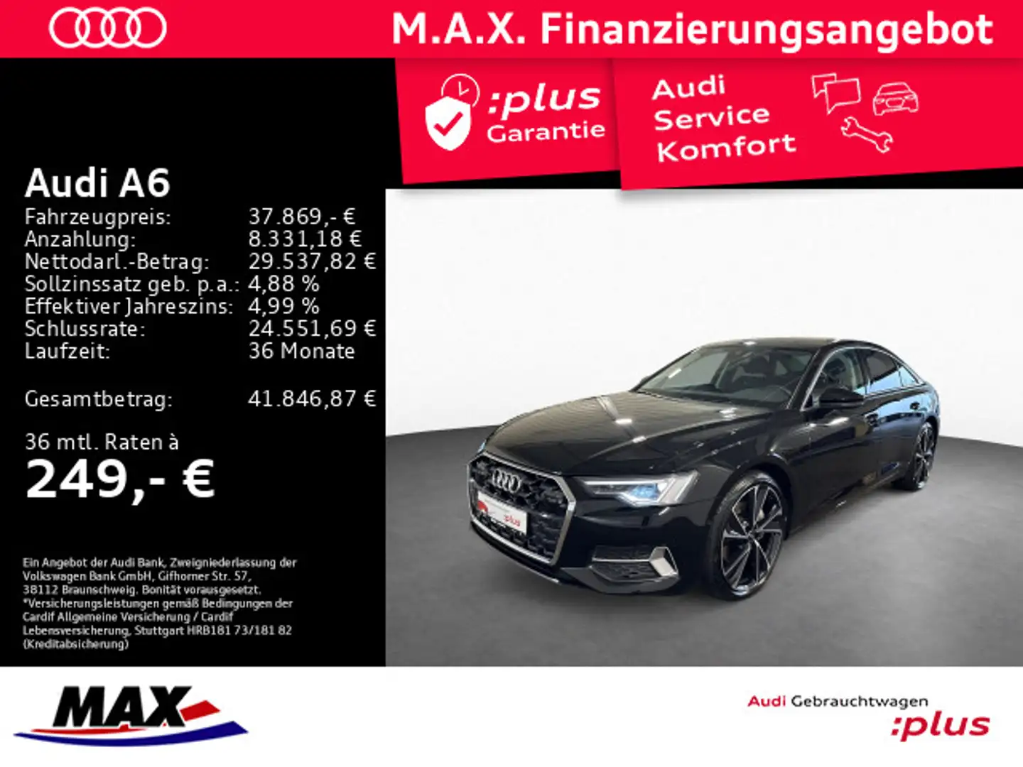 Audi A6 45 TFSI ADVANCED LED+PANO+NAVI+KAMERA+KLIMA++ Noir - 1