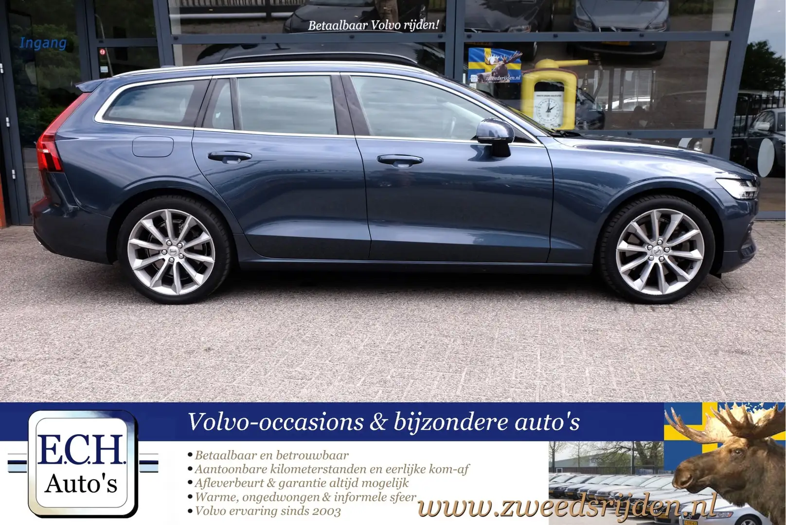 Volvo V60 T5 250 pk Aut. Leer, Sportstoelen, Apple CarPlay, Blauw - 2