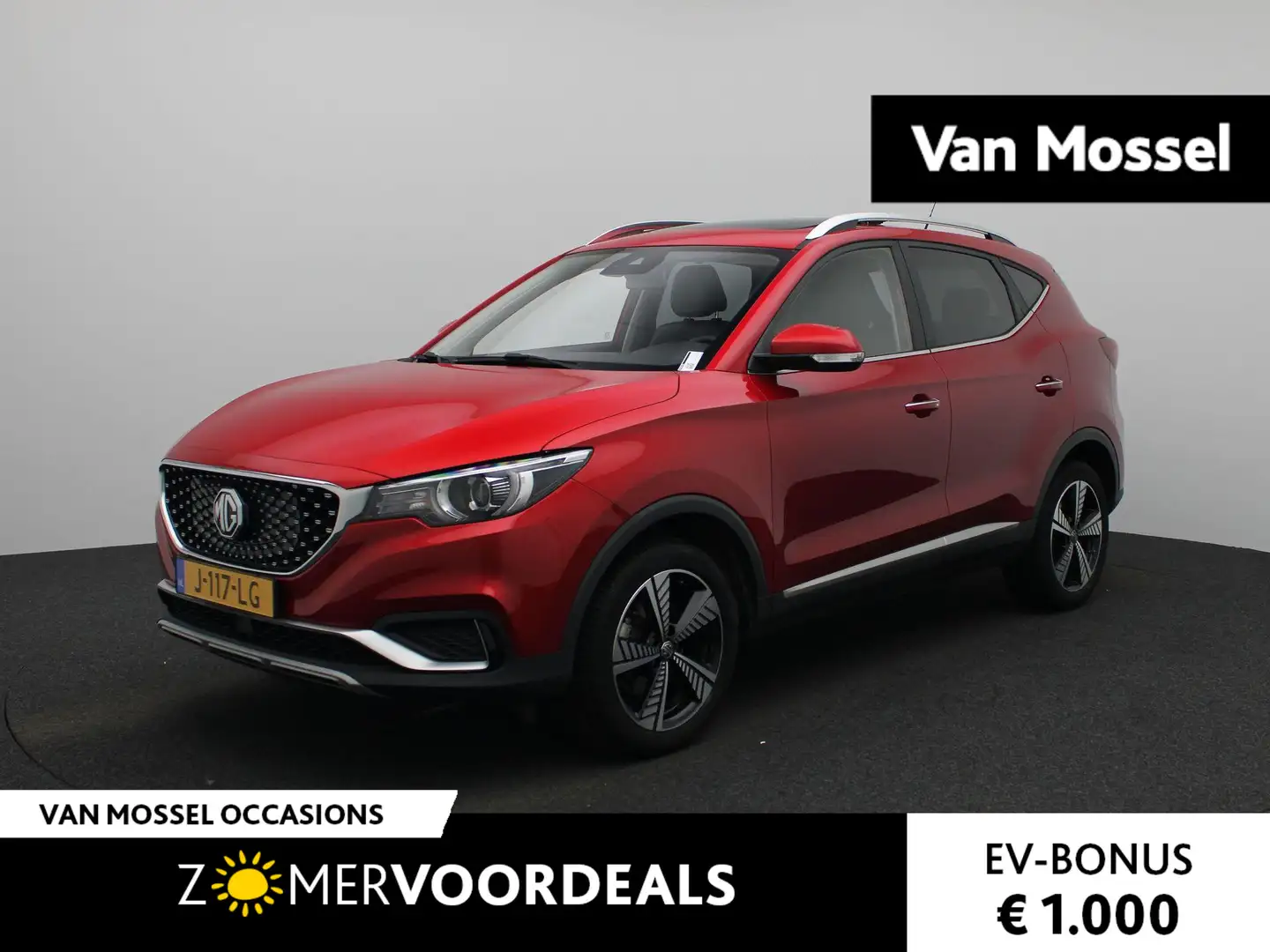 MG ZS MG EV Luxury 45 kWh PANORAMADAK | LEDEREN BEKLEDIN Rood - 1
