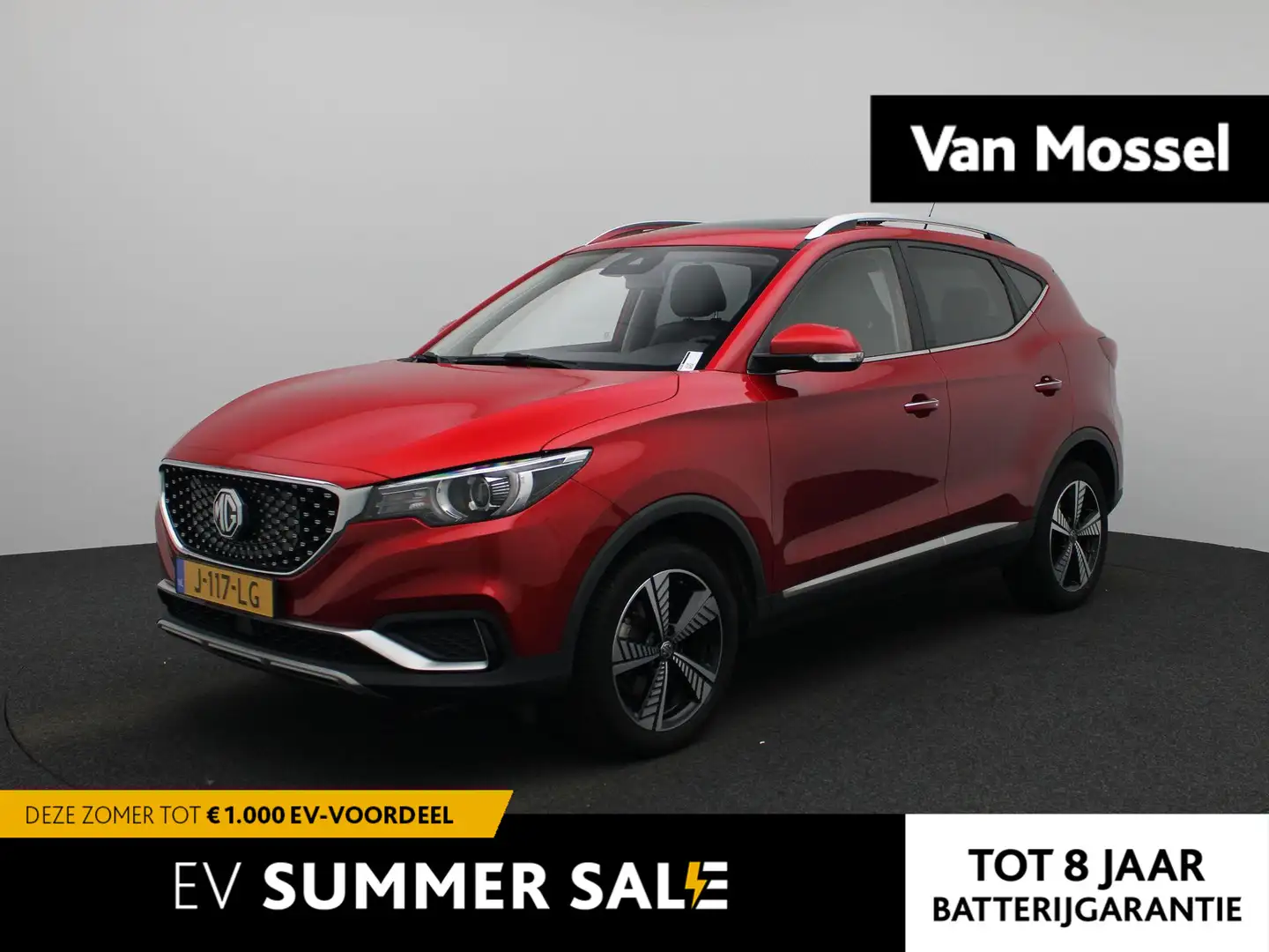 MG ZS MG EV Luxury 45 kWh PANORAMADAK | LEDEREN BEKLEDIN Rood - 1