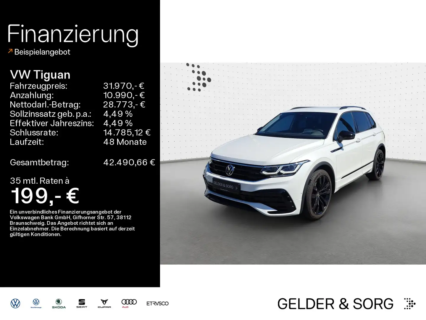 Volkswagen Tiguan 2.0 TSI R-Line BlackStyle*Matrix*HuD*20Z* Weiß - 1