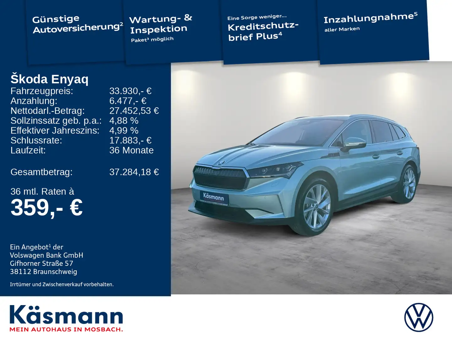 Skoda Enyaq iV 80 Suite AHK LED KAM NAVI Silber - 1