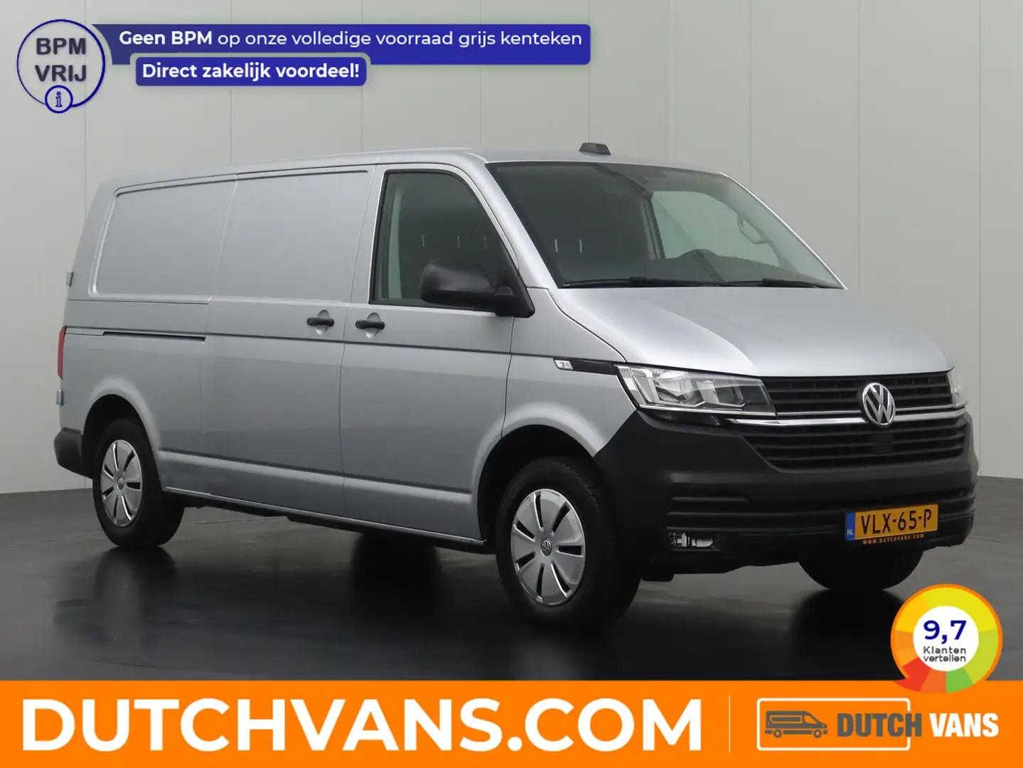 Volkswagen T6.1 Transporter 2.0TDI Lang Achterdeuren | Navigatie |3-Persoons | Zilver - 1