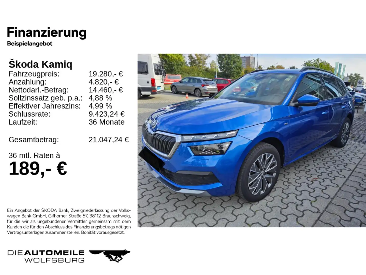 Skoda Kamiq 1.0 TSI Clever AHK/Tempo/Einparkhi Blau - 2