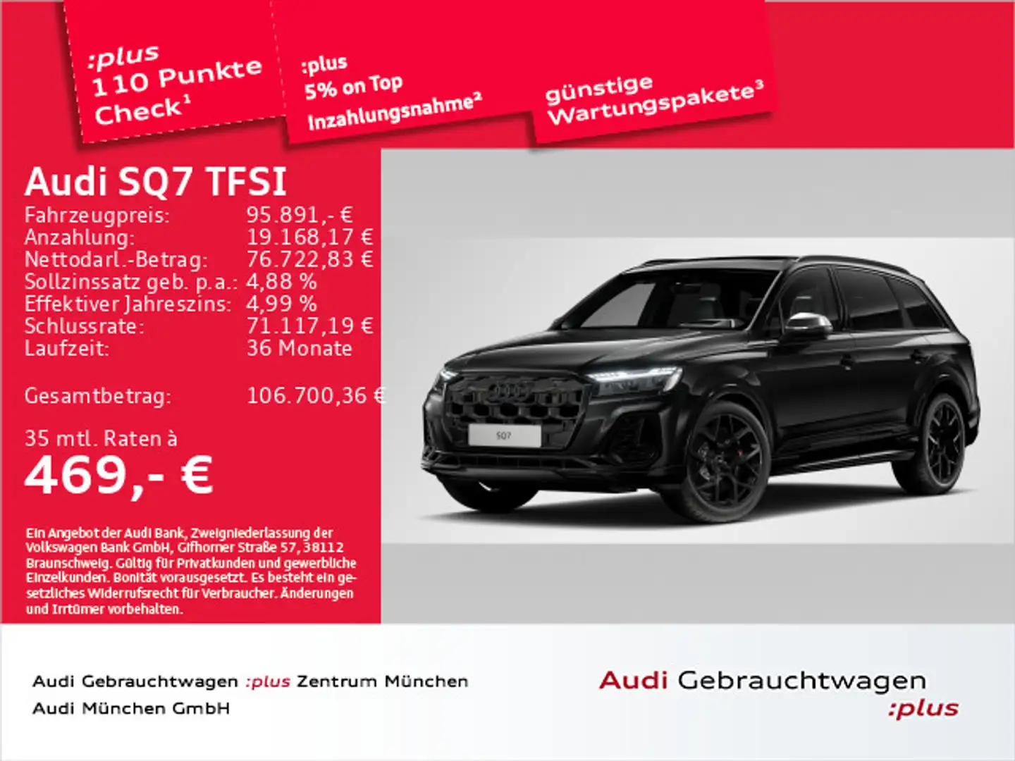 Audi SQ7 Pano/B&O/HD-Matrix/StdHzg/ACC/Kamera/PD Noir - 1