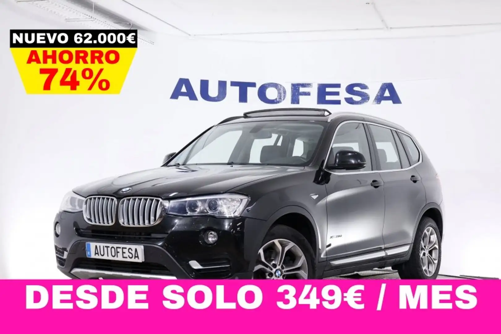 BMW X3 2.0D XDRIVE  XLINE 190CV 5P # IVA DEDUCIBLE,TECHO Zwart - 1