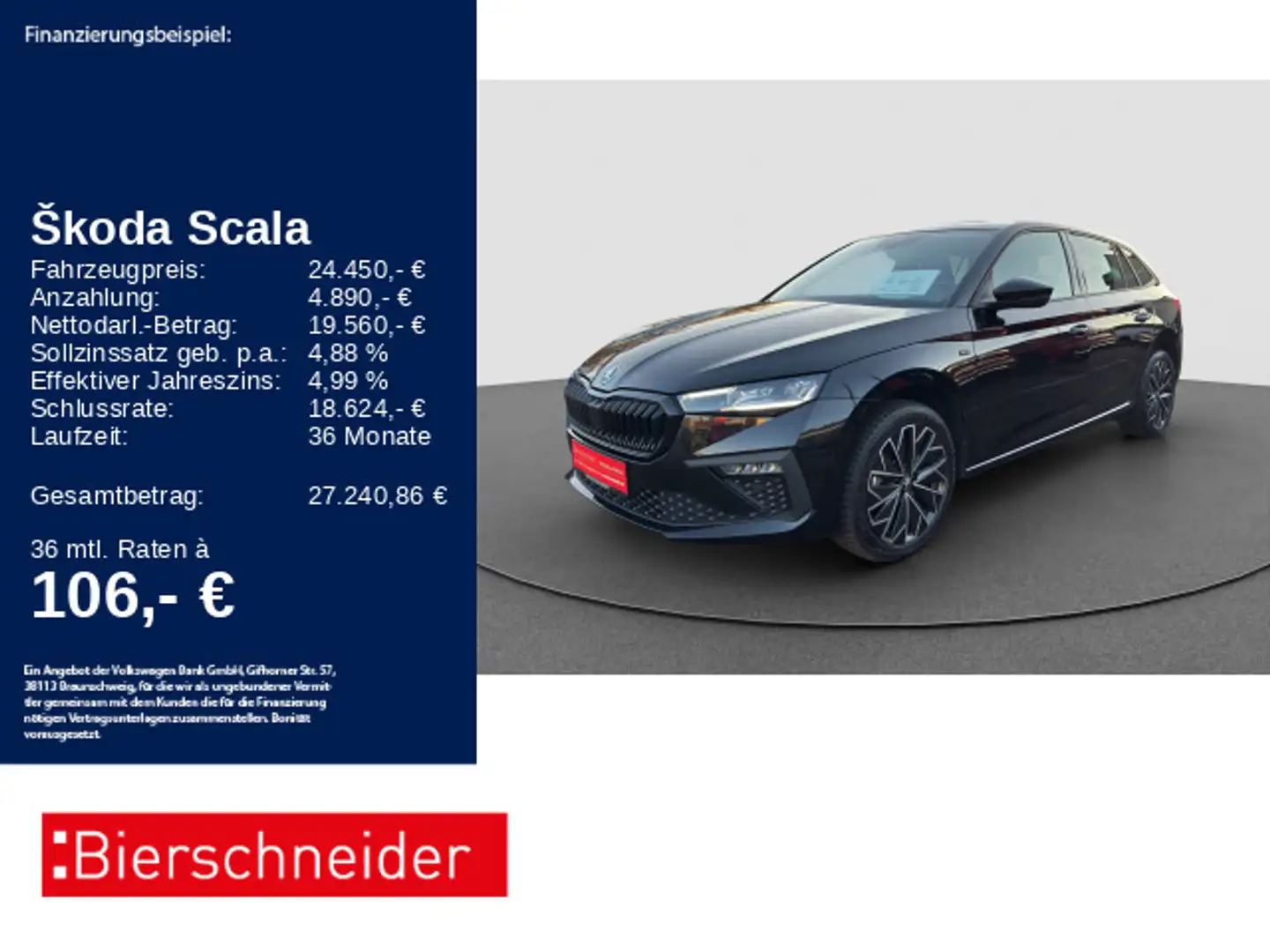 Skoda Scala 1.0 TSI DSG Selection Tour AHK PANO MATRIX Schwarz - 1