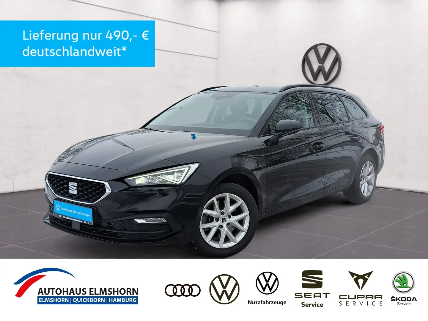 SEAT Leon Sportstourer Style 2.0 TDI DSG AHK NAV KAM LED PD Schwarz - 1