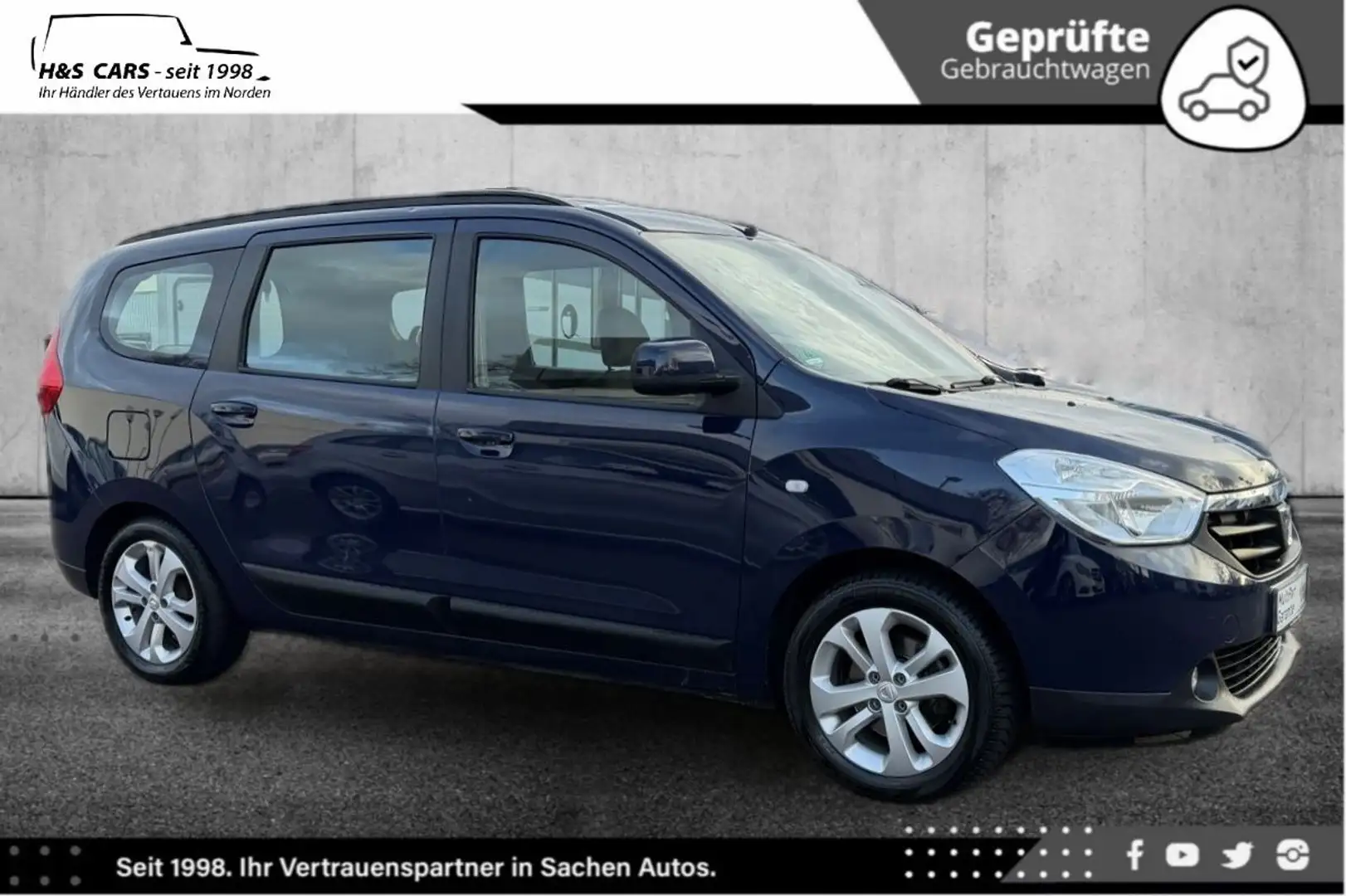 Dacia Lodgy Prestige 1.H NAVI LÜCKENLOS SERV ZAHNR NEU Blau - 1