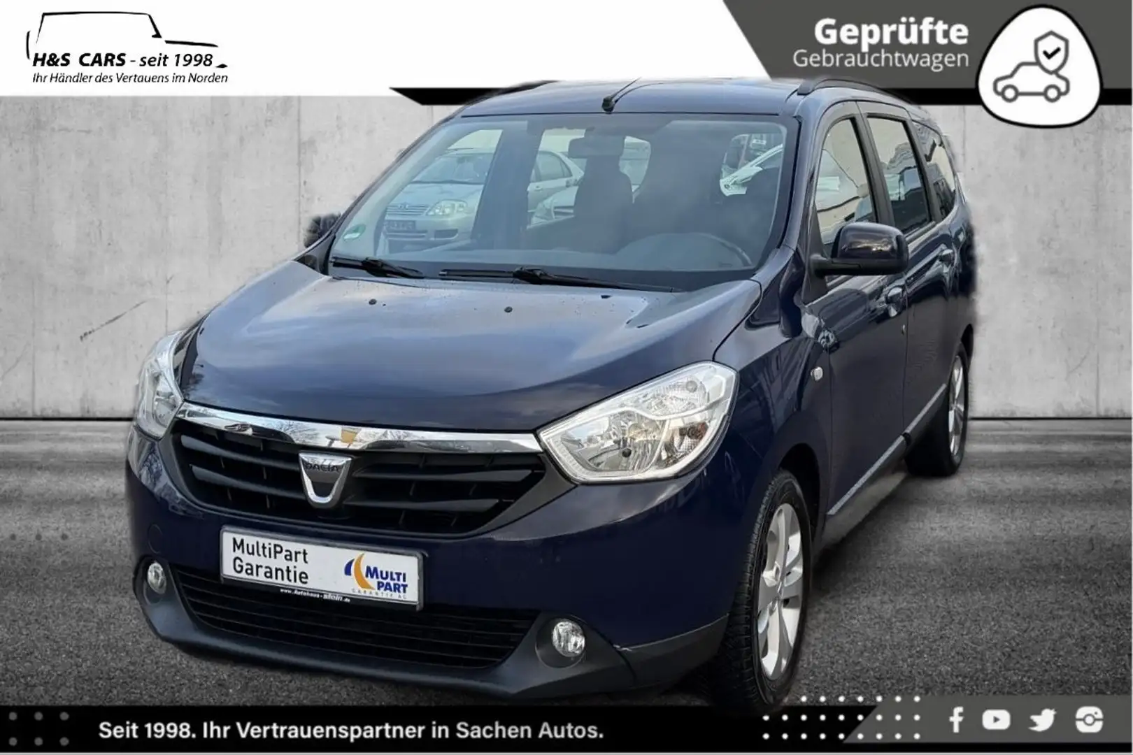Dacia Lodgy Prestige 1.H NAVI LÜCKENLOS SERV ZAHNR NEU Blau - 2