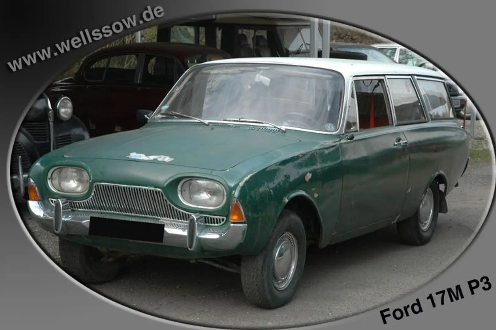 Ford Taunus 17m P3 Kombi Badewanne Scheunenfund Зелений - 1