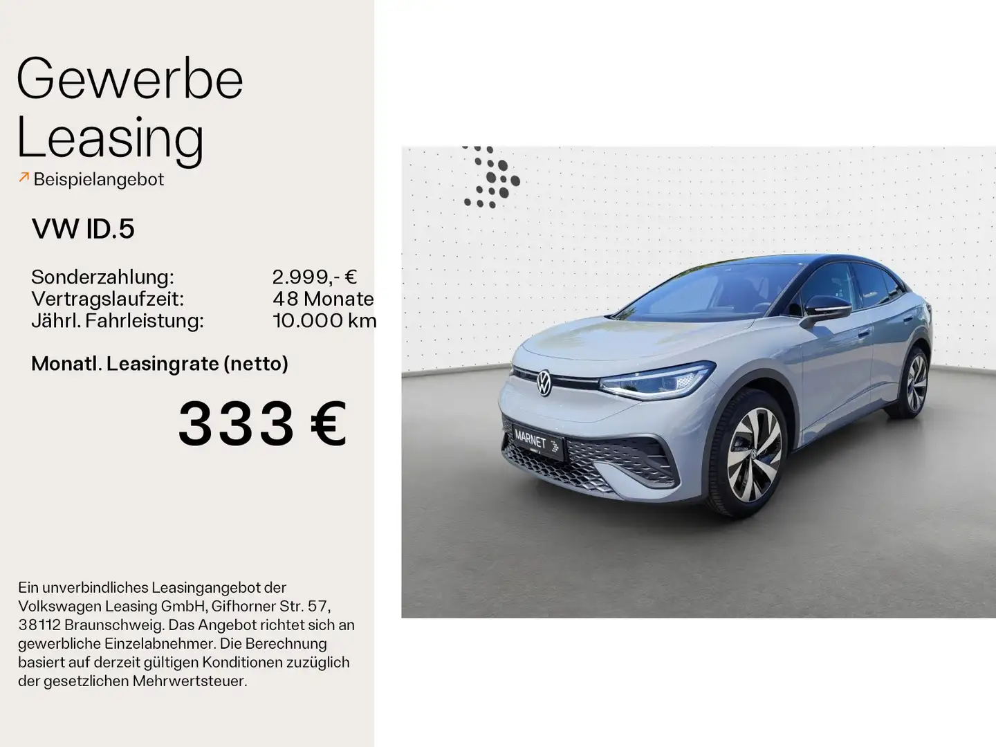 Volkswagen ID.5 Pro 77KW AHK*NAV*APP*20Z*DAB*LED*RFK*DLA* Grijs - 1