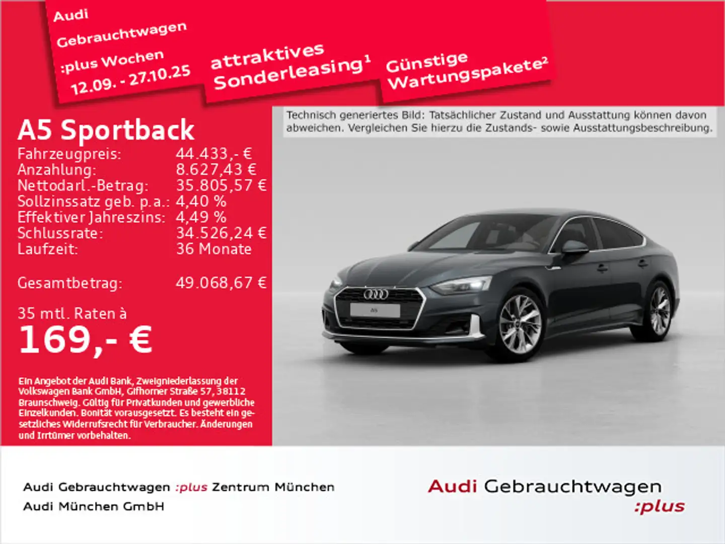 Audi A5 40 TDI S tronic advanced Virtual+/N Grau - 1