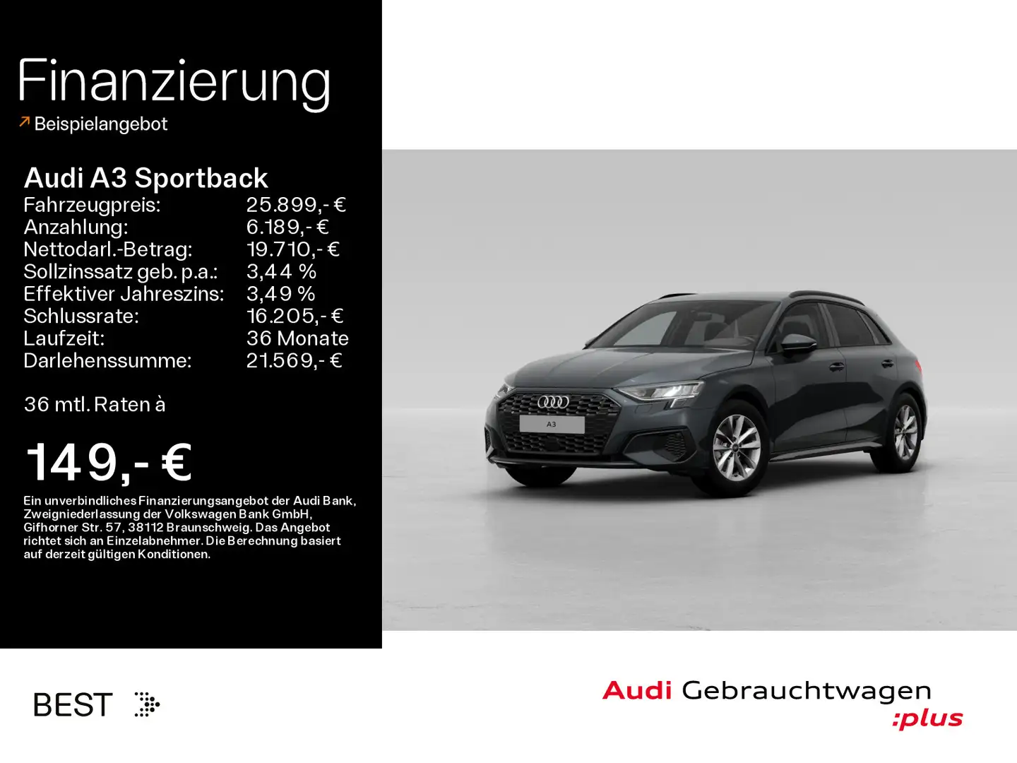 Audi A3 35 TFSI*NAVI-PLUS*VIRTUAL*SHZ*PDC*K Gris - 1