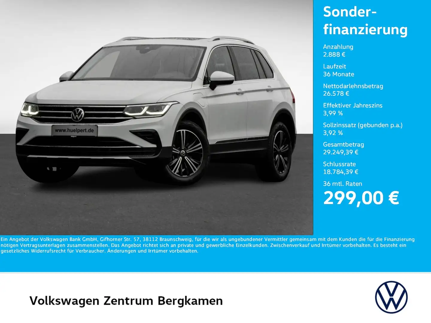 Volkswagen Tiguan 1.4 HYBRID ELEGANCE PANO ACC LM18 NAVI Wit - 1
