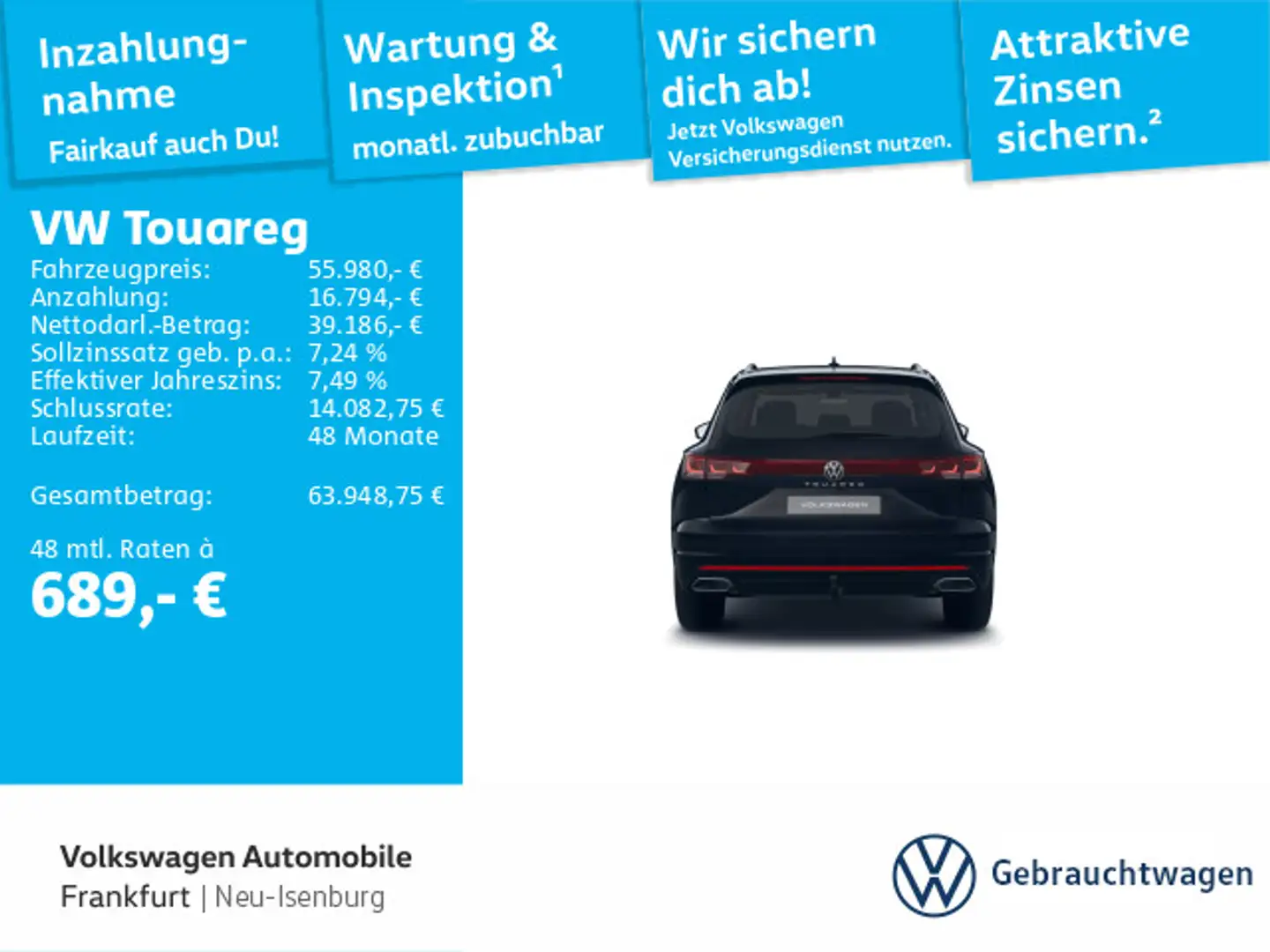 Volkswagen Touareg 3.0 TDI Tiptronic 4Motion DAB+ IQLight I Schwarz - 1
