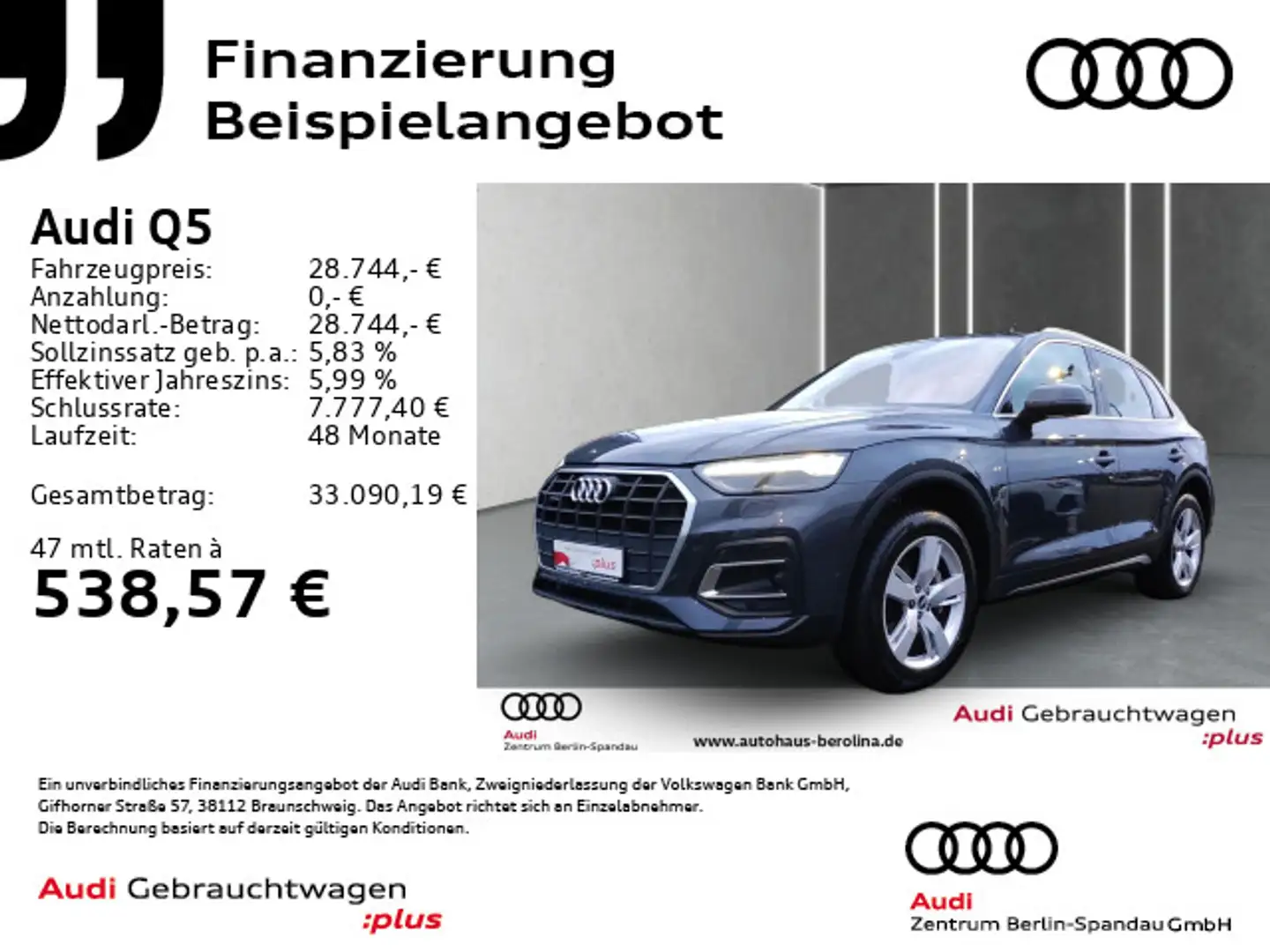 Audi Q5 50 TFSI e qu. S tronic *PANO*MATRIX*HuD*B&O* Grau - 1
