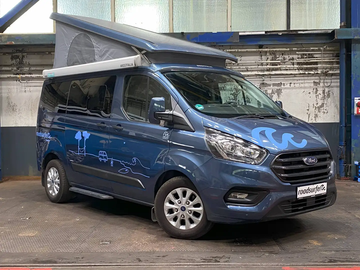 Ford Transit Custom Nugget *Aufst.D *AHK *AUT *Heckküch Blauw - 1