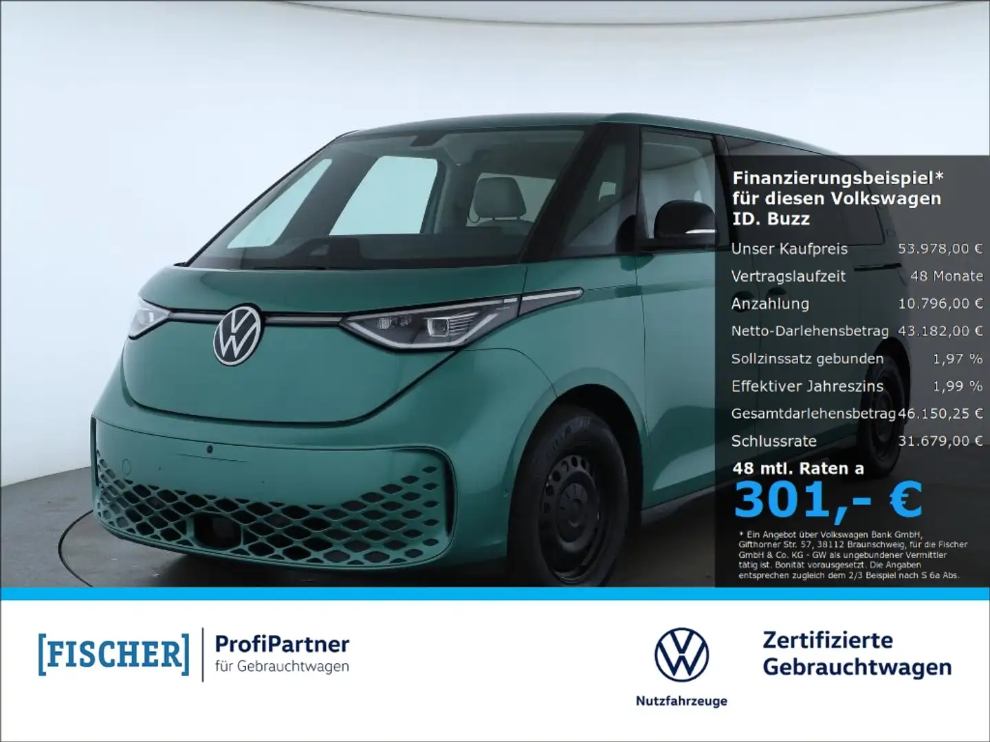 Volkswagen ID. Buzz Pro lang LR Matrix AHK Navi HUD 360° Harman Kardon Grün - 1