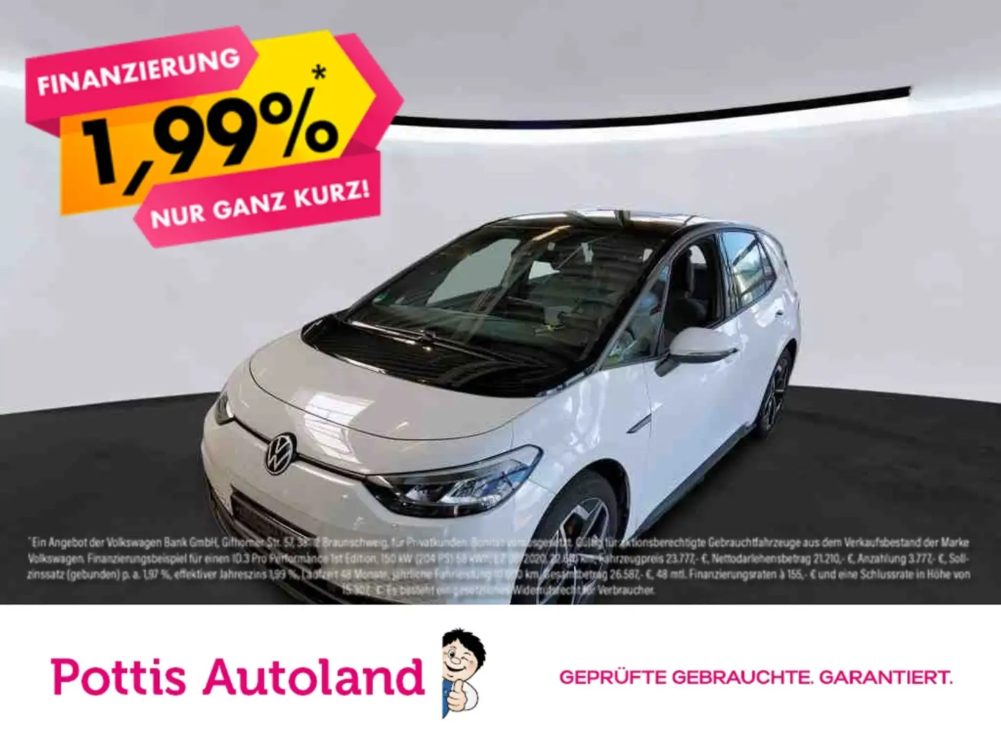 Volkswagen ID.3 PURE PERFORMANCE NAVI PDC LED KLIMA DAB+ Weiß - 1