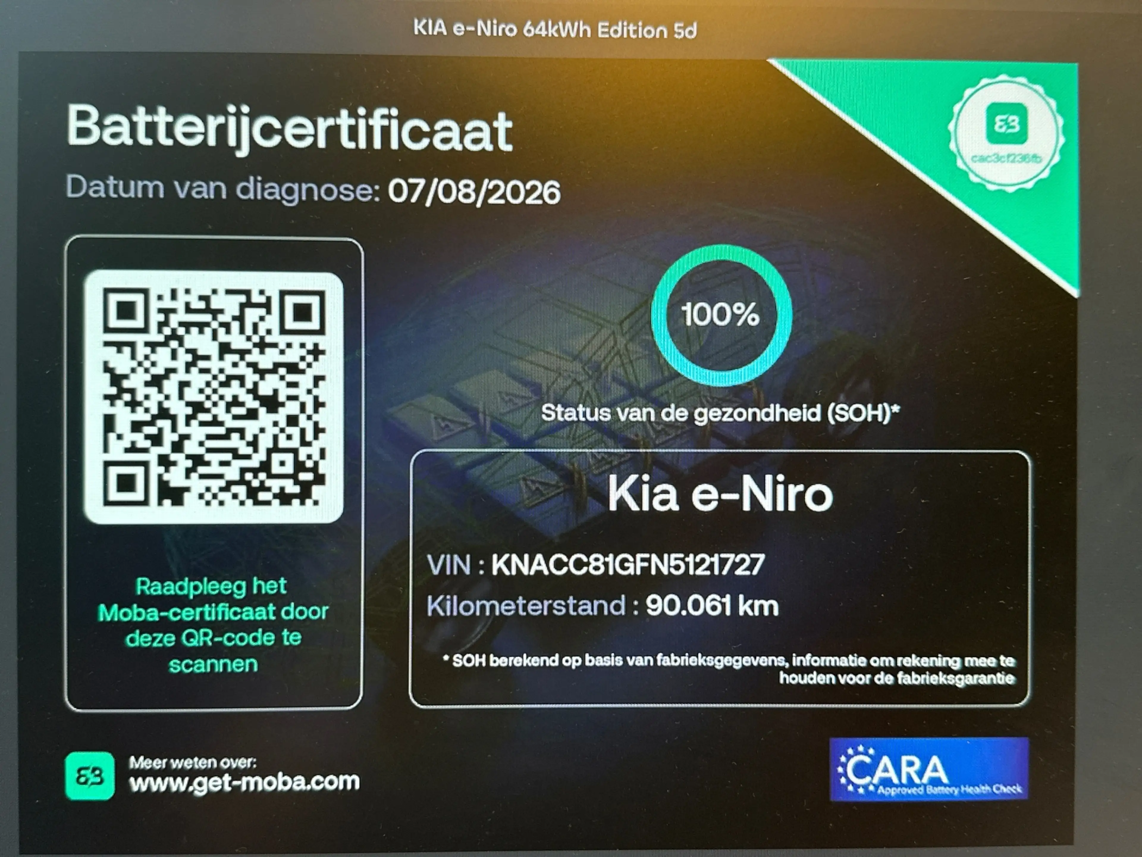 Kia e-Niro DynamicLine 64 kWh SOH 100% FASE 3 DEALER OND 1 EI — photo 2