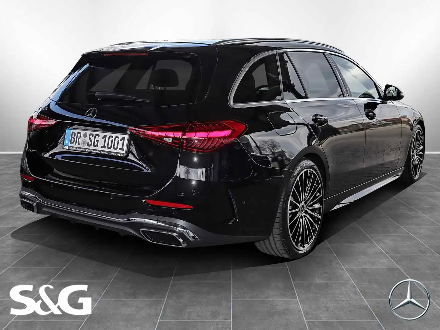 Mercedes-Benz C 200 T AMG Night+360°+DIG-LED+AHK+Distronic+19" Noir - 2
