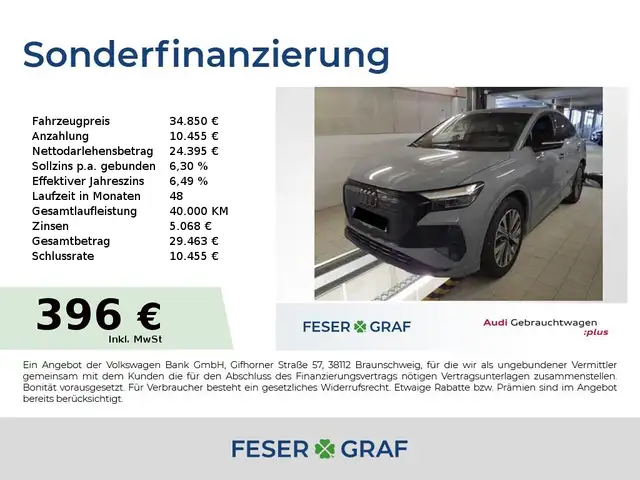 Audi Q4 e-tron 40 S Line Int LED,Navi,Sitzhzg,Kamera,19Zoll