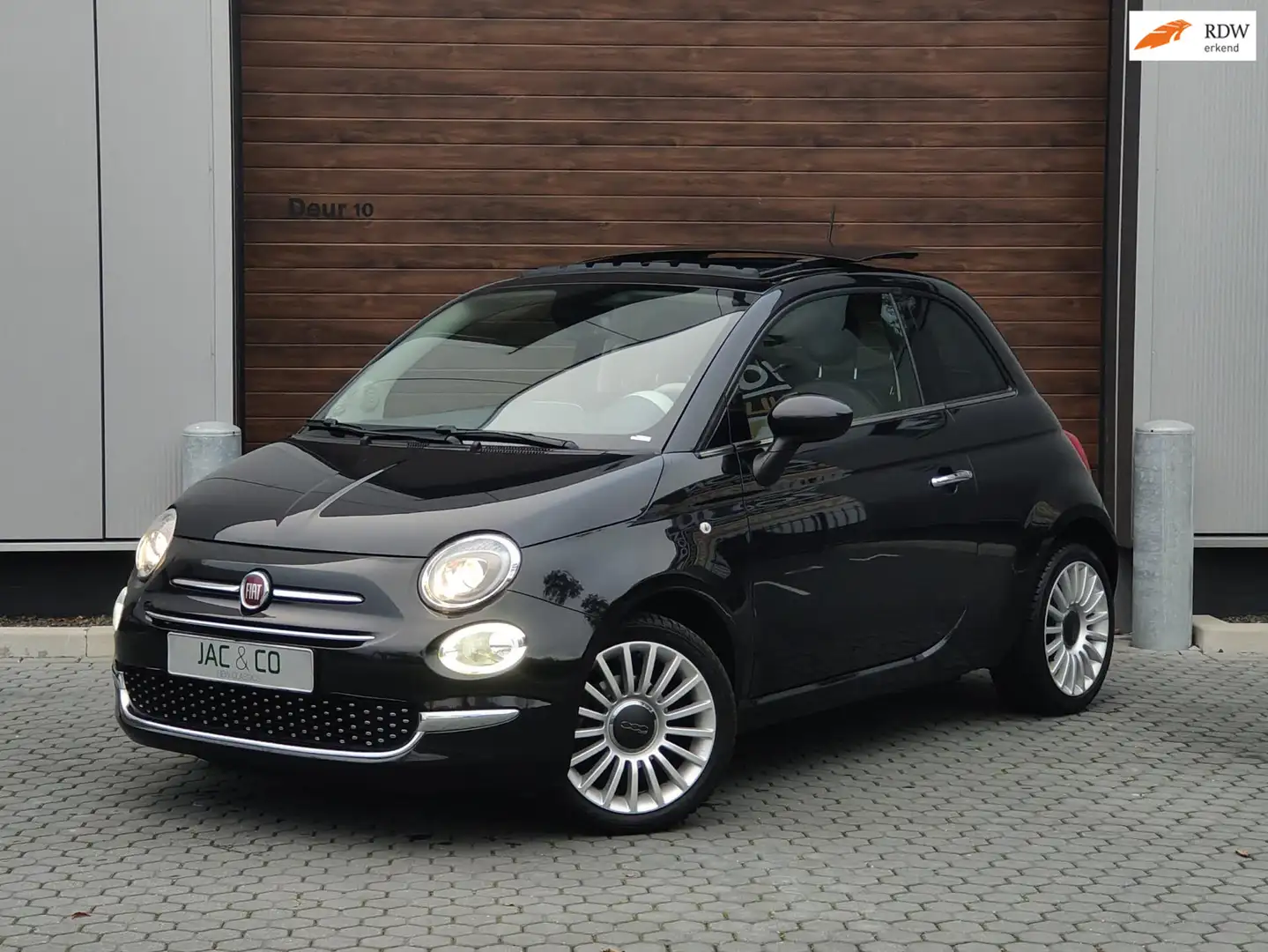 Fiat 500 1.2 Lounge Zwart leer - Navi Spotify - Schuif/kant Noir - 1