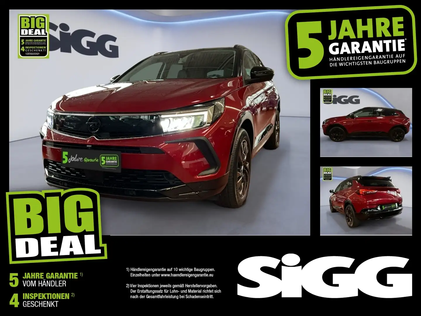 Opel Grandland 1.2 Turbo GS Line 2xKlima 360 AUT LED Rood - 1