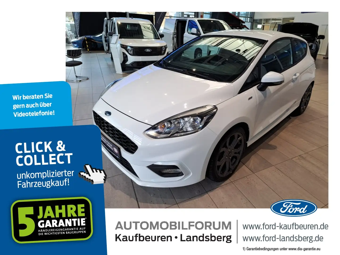 Ford Fiesta 1.0 EB ST-Line LED SYNC AppLink SHZ PDC Белый - 1