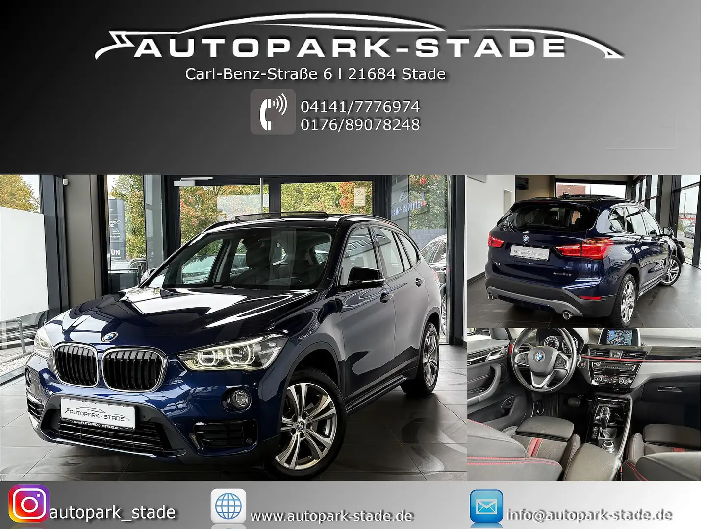 BMW X1 20d xDrive Pano Keyless Kamera LED AHK Blau - 1