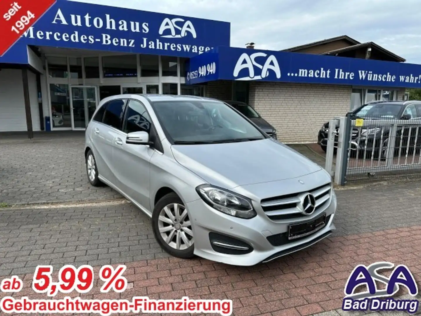 Mercedes-Benz B 180 Modelljahr 2017+AHK+Winterräder+SITZHEIZUNG+PTS Silber - 1