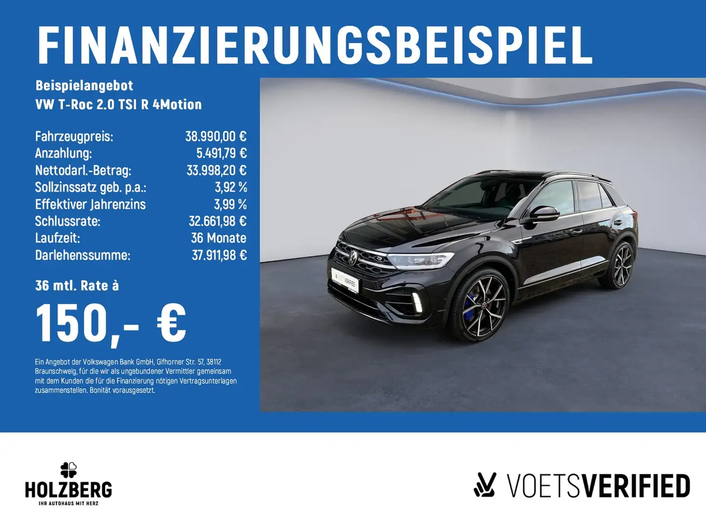 Volkswagen T-Roc 2.0 TSI R 4Motion BEATS+AKRAPOVIC+MATRIX Schwarz - 2