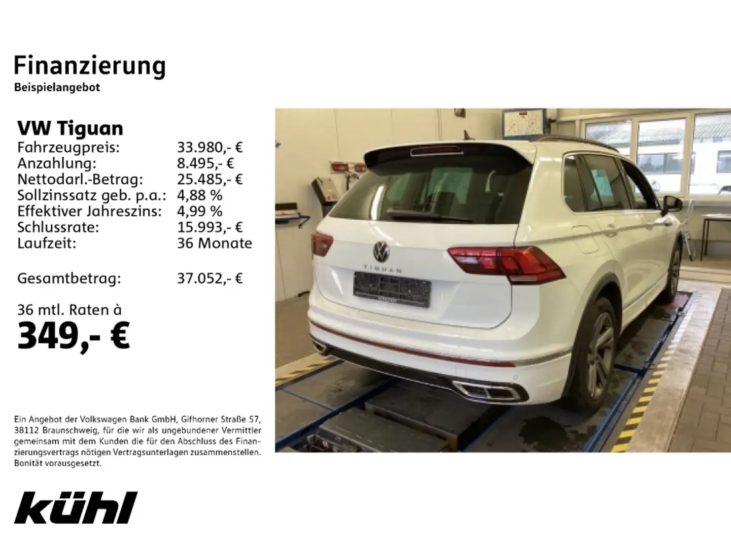 Volkswagen Tiguan 2.0 TDI R line LED/ACC/Standhzg./Navi Weiß - 2