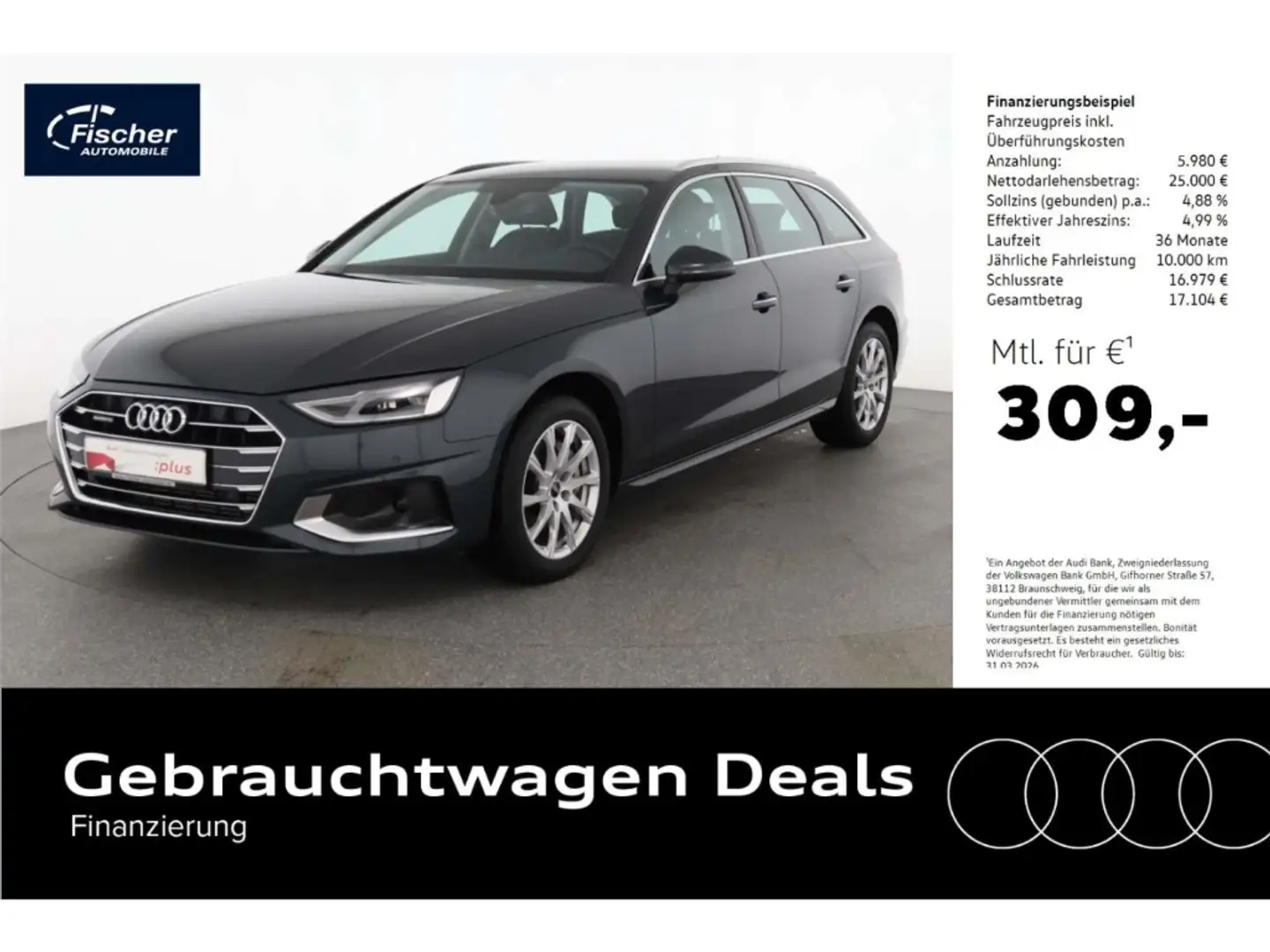 Audi A4 Avant 40 TFSI quattro Advanced Grau - 1