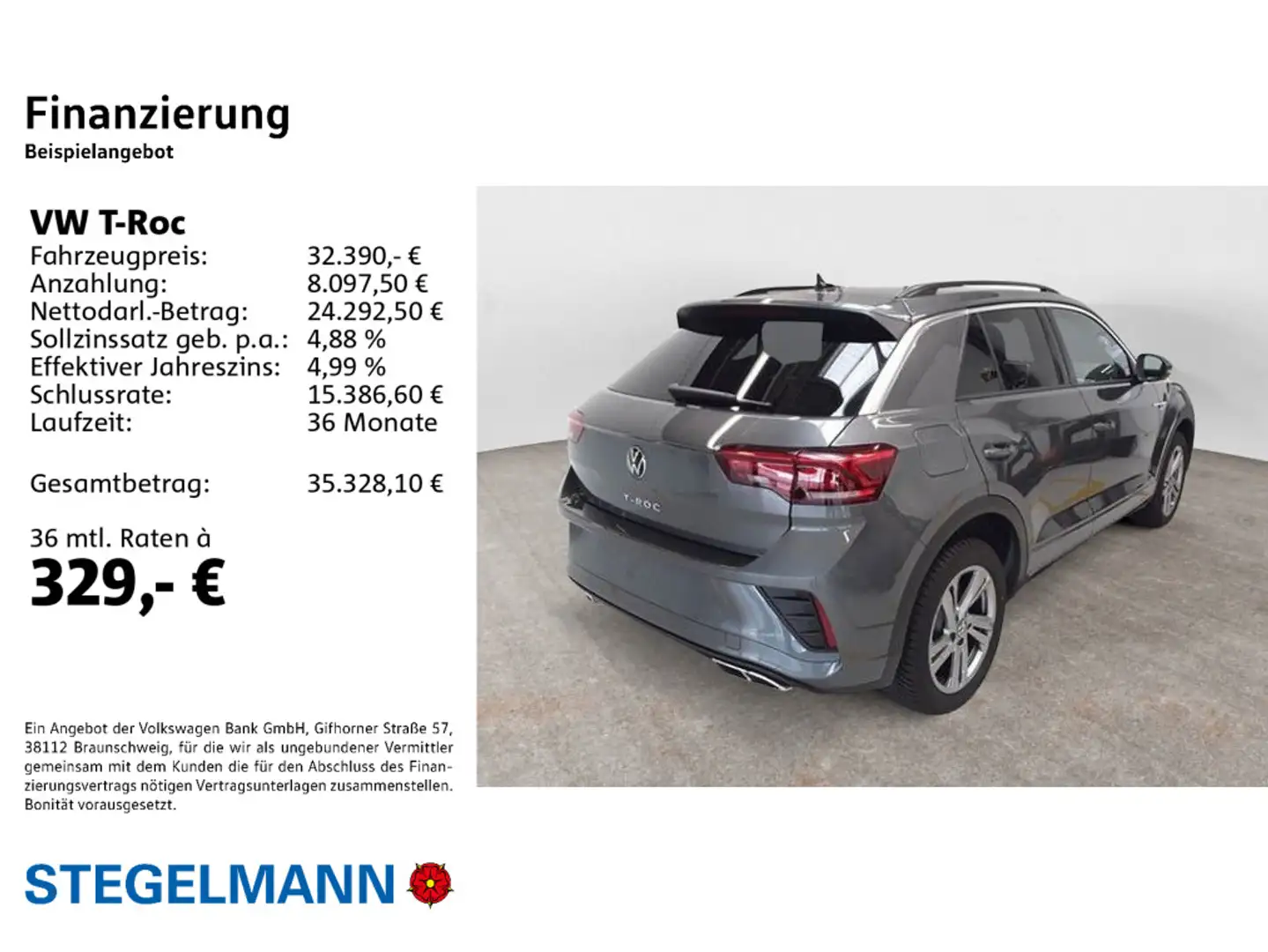 Volkswagen T-Roc 1.5 TSI DSG R-Line *AHK*+3J.Garantie*Navi* Grau - 2