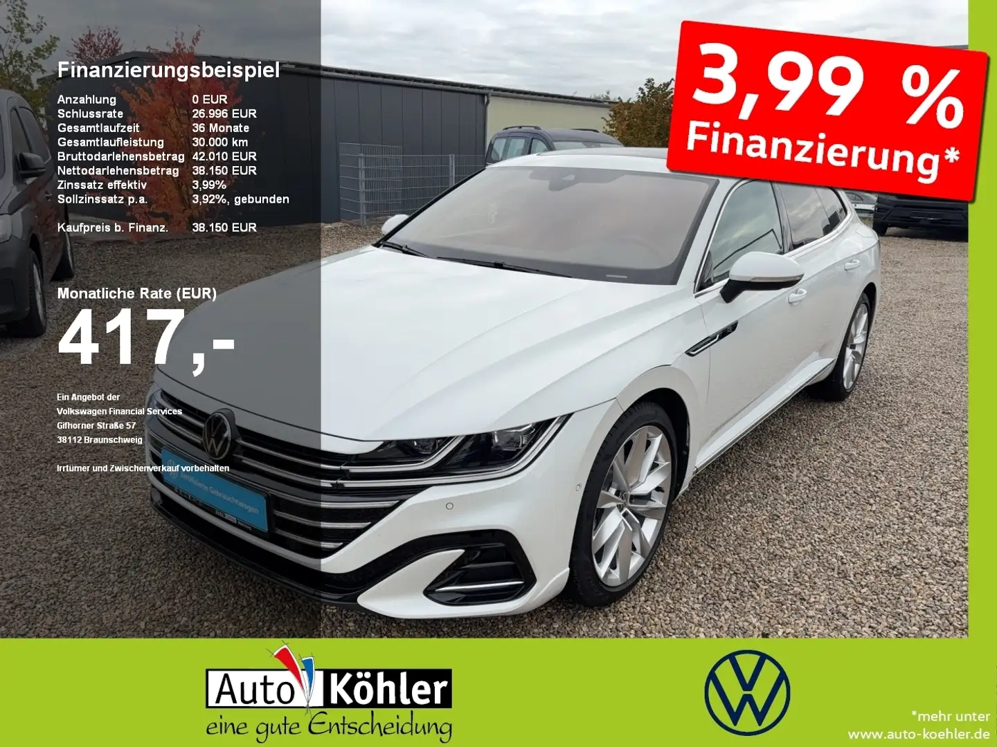 Volkswagen Arteon SB Elegance TSi DSG CarPlay+ACC+AHK+LED Weiß - 1