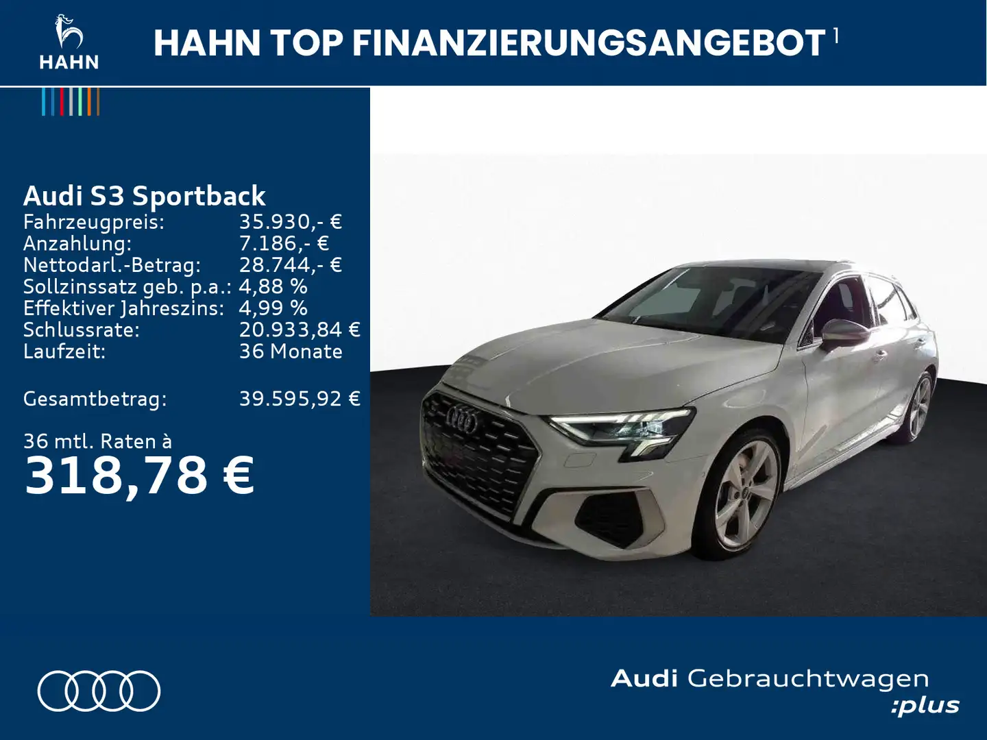Audi S3 2.0TFSI quattro S-trc HUD Virtual L Weiß - 2