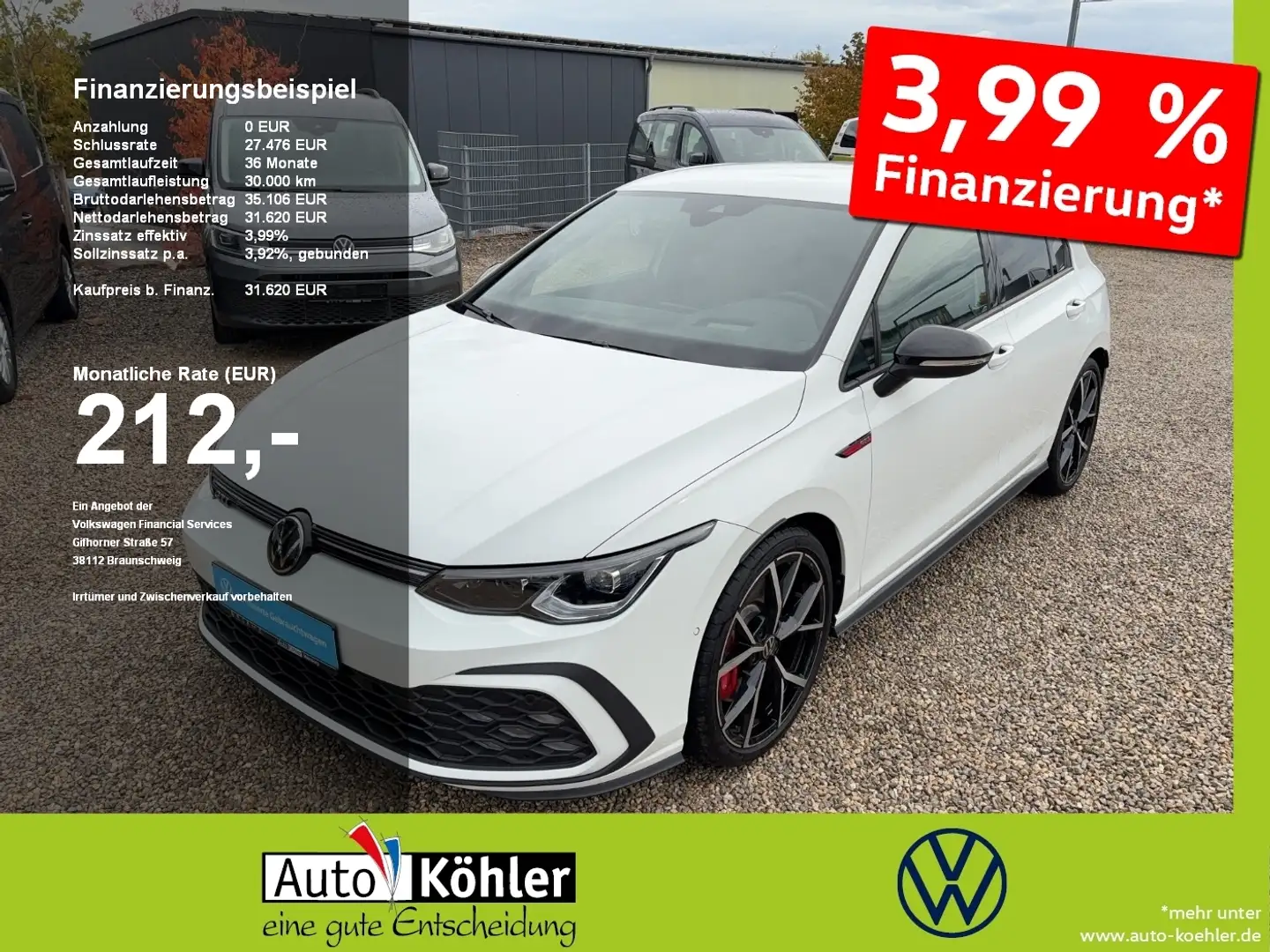 Volkswagen Golf GTI DSG Black+CarPlay+Matrix+ACC+Navi Weiß - 1