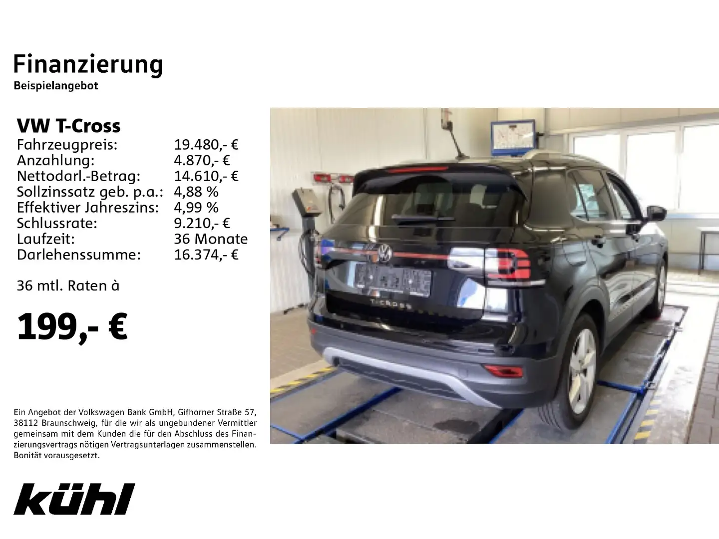 Volkswagen T-Cross 1.0 TSI DSG Style LED ACC Kamera Navi Schwarz - 2