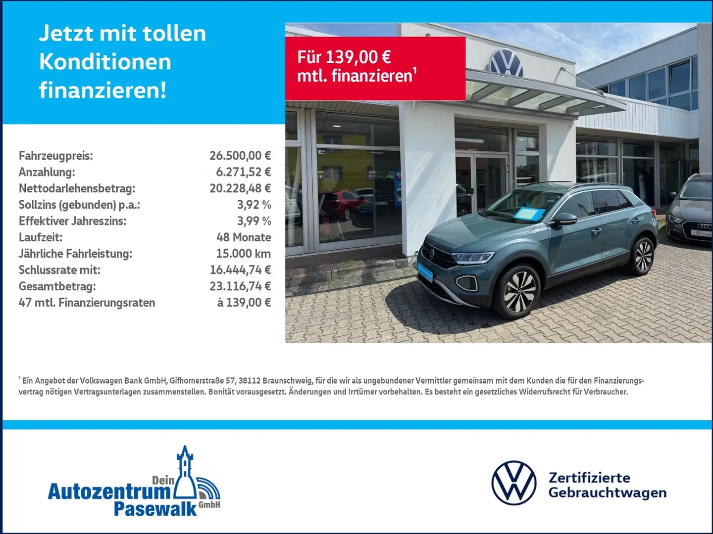 Volkswagen T-Roc 1.0 TSI MOVE Anschlussgarantie Bleu - 1